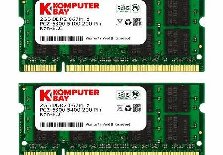 Komputerbay 4GB [2x2GB] DDR2-667 (PC2-5300) RAM Memory Upgrade Kit for the Apple iMac 7,1 (20-inch, 2.0GHz, MA876LL/A) Intel Core 2 Duo (Genuine Komputerbay Brand)